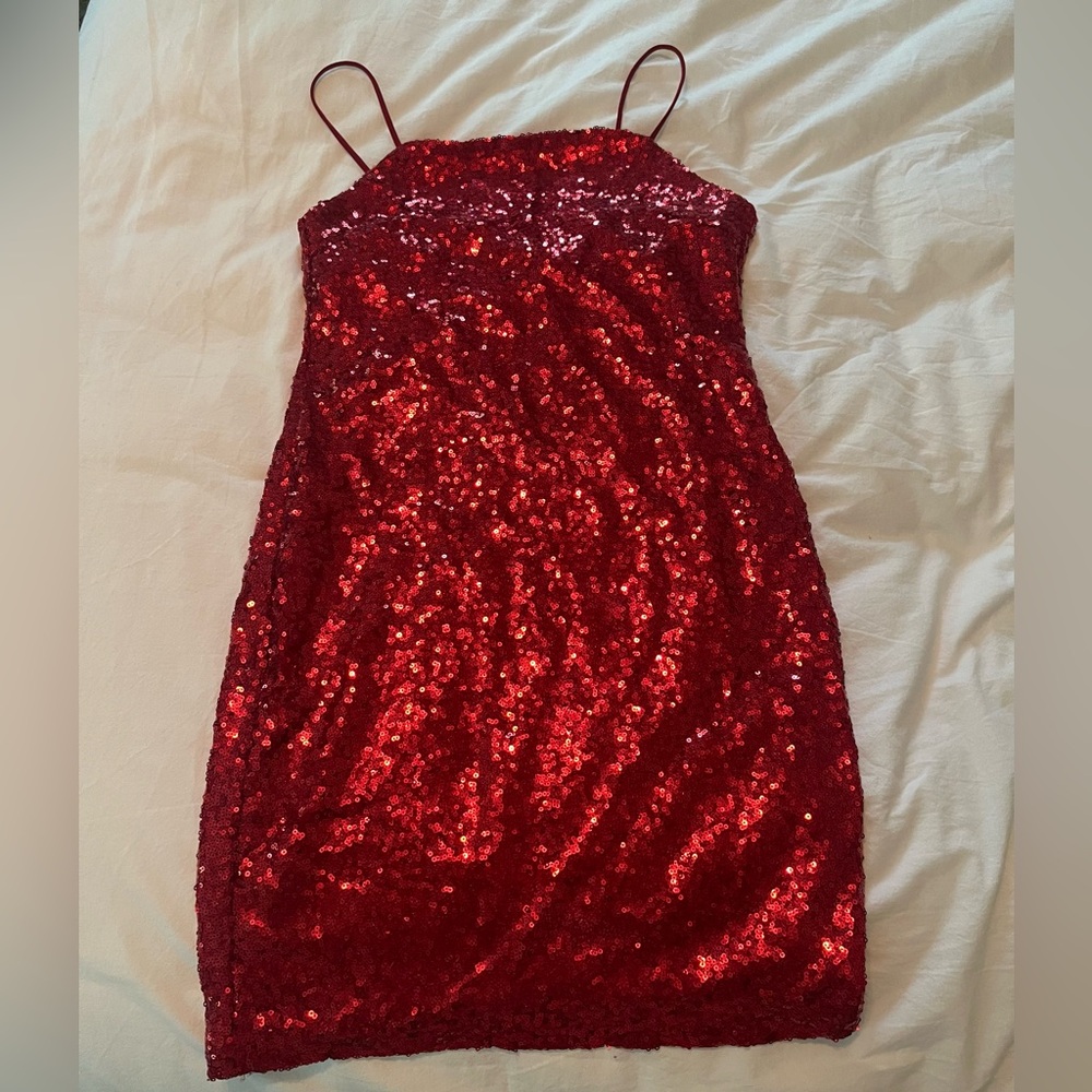 Mind Code Red Sequin Dress